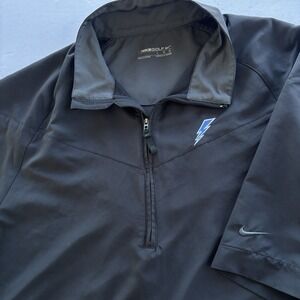 Nike Golf Men's Half Zip Windbreaker Pullover L Black Lightning Bolt Logo